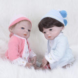 Max Lifelike 22" Full Silicone Reborn Doll Newborn Baby Girl Doll Pink Rompers
