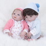 Max Lifelike 22" Full Silicone Reborn Doll Newborn Baby Girl Doll Pink Rompers