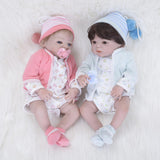 Max Lifelike 22" Full Silicone Reborn Doll Newborn Baby Girl Doll Pink Rompers