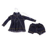 Max Stylish Denim Costume Set Tops Coat & Trousers Pants Outfits For Blythe Doll
