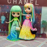 Max 1/6 Fashion Sequin Backless Evening Dress for Blythe Doll Dress Up Accessory