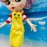 Max 1/6 Lovely Suspender Skirt with Striped T-shirt Set for Blythe Doll Dress Up