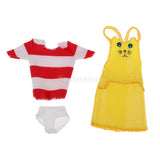 Max 1/6 Lovely Suspender Skirt with Striped T-shirt Set for Blythe Doll Dress Up