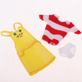Max 1/6 Lovely Suspender Skirt with Striped T-shirt Set for Blythe Doll Dress Up