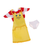 Max 1/6 Lovely Suspender Skirt with Striped T-shirt Set for Blythe Doll Dress Up