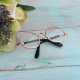 Max 1/6 BJD Doll Eyegalsses Eyewear Golden Frame for Blythe  Dolls Clear