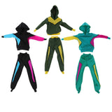 Max Stylish Sports Costume Set Hooded Pullover & Trousers For Blythe Doll Black