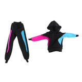 Max Stylish Sports Costume Set Hooded Pullover & Trousers For Blythe Doll Black