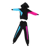 Max Stylish Sports Costume Set Hooded Pullover & Trousers For Blythe Doll Black