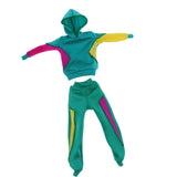 Max Stylish Sports Costume Set Hooded Pullover & Trousers For Blythe Doll Blue