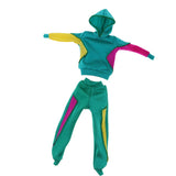 Max Stylish Sports Costume Set Hooded Pullover & Trousers For Blythe Doll Blue