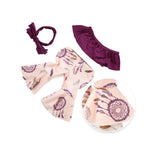 Max 18'' Girl Doll Off-shoulder Bell Bottoms Set For Dolls Purple