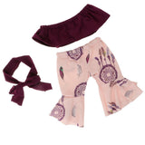 Max 18'' Girl Doll Off-shoulder Bell Bottoms Set For Dolls Purple