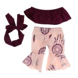 Max 18'' Girl Doll Off-shoulder Bell Bottoms Set For Dolls Purple