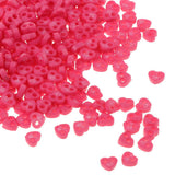 Max 300pcs Heart Shapes Mini Buttons BJD Doll Clothes Accessories 4mm Rose Red