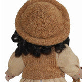 Max 30cm Lovely Porcelain Girl Doll People Figure with Beige Dress Hat Set Gift