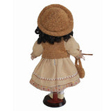 Max 30cm Lovely Porcelain Girl Doll People Figure with Beige Dress Hat Set Gift