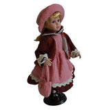 Max 16inch Lovely Victorian Porcelain Doll Collectibles With Display Holder Toys