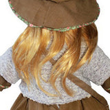 Max 60cm Victorian Porcelain Doll Little Girl Model with Brown Clothes & Stand