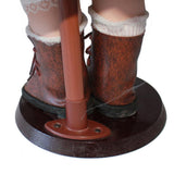 Max 60cm Victorian Porcelain Doll Little Girl Model with Brown Clothes & Stand