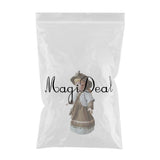 Max 60cm Victorian Porcelain Doll Little Girl Model with Brown Clothes & Stand