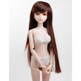Max 1/4 BJD Full Wigs Long Straight Synthetic Hair for Dollfie DIY Custom Coffee