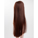 Max 1/4 BJD Full Wigs Long Straight Synthetic Hair for Dollfie DIY Custom Coffee
