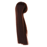 Max 1/4 BJD Full Wigs Long Straight Synthetic Hair for Dollfie DIY Custom Coffee