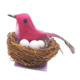 Max Miniature Bird Nest 1/12 Bird House Decoration for Fairy Garden Rose Red