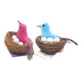 Max Miniature Bird Nest 1/12 Bird House Decoration for Fairy Garden Rose Red