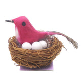 Max Miniature Bird Nest 1/12 Bird House Decoration for Fairy Garden Rose Red