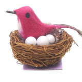 Max Miniature Bird Nest 1/12 Bird House Decoration for Fairy Garden Rose Red