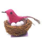 Max Miniature Bird Nest 1/12 Bird House Decoration for Fairy Garden Rose Red