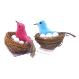 Max Miniature Bird Nest 1/12 Bird House Decoration for Fairy Garden Rose Red