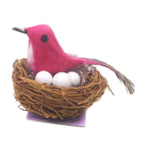 Max Miniature Bird Nest 1/12 Bird House Decoration for Fairy Garden Rose Red