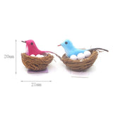 Max Miniature Bird Nest 1/12 Bird House Decoration for Fairy Garden Rose Red