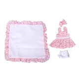 Max Lovely Printed Dress Underwear Headband for 10-11inch Newborn Baby Girl Doll