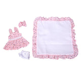 Max Lovely Printed Dress Underwear Headband for 10-11inch Newborn Baby Girl Doll