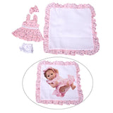 Max Lovely Printed Dress Underwear Headband for 10-11inch Newborn Baby Girl Doll