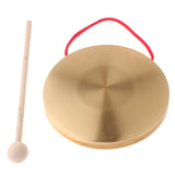 6Inch Hand Gong Cymbals Brass Copper Chapel Opera Percussion Musical Instruments with Round Play Hammer (15cm) - Aladdin Shoppers