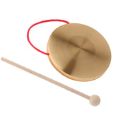 6Inch Hand Gong Cymbals Brass Copper Chapel Opera Percussion Musical Instruments with Round Play Hammer (15cm) - Aladdin Shoppers