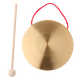 6Inch Hand Gong Cymbals Brass Copper Chapel Opera Percussion Musical Instruments with Round Play Hammer (15cm) - Aladdin Shoppers