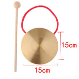 6Inch Hand Gong Cymbals Brass Copper Chapel Opera Percussion Musical Instruments with Round Play Hammer (15cm) - Aladdin Shoppers
