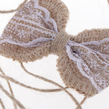 6Pcs Handmade Burlap Lace Bows for Rustic Wedding Decoration 2.5 x 2.3 inch - Aladdin Shoppers