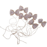 6Pcs Handmade Burlap Lace Bows for Rustic Wedding Decoration 2.5 x 2.3 inch - Aladdin Shoppers