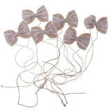 6Pcs Handmade Burlap Lace Bows for Rustic Wedding Decoration 2.5 x 2.3 inch - Aladdin Shoppers