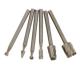 6pcs/Set Stainless Steel Assorted Diamond Coated Burrs Grinding Carving Tool 3.17mm Working Wholesale Kit - Aladdin Shoppers