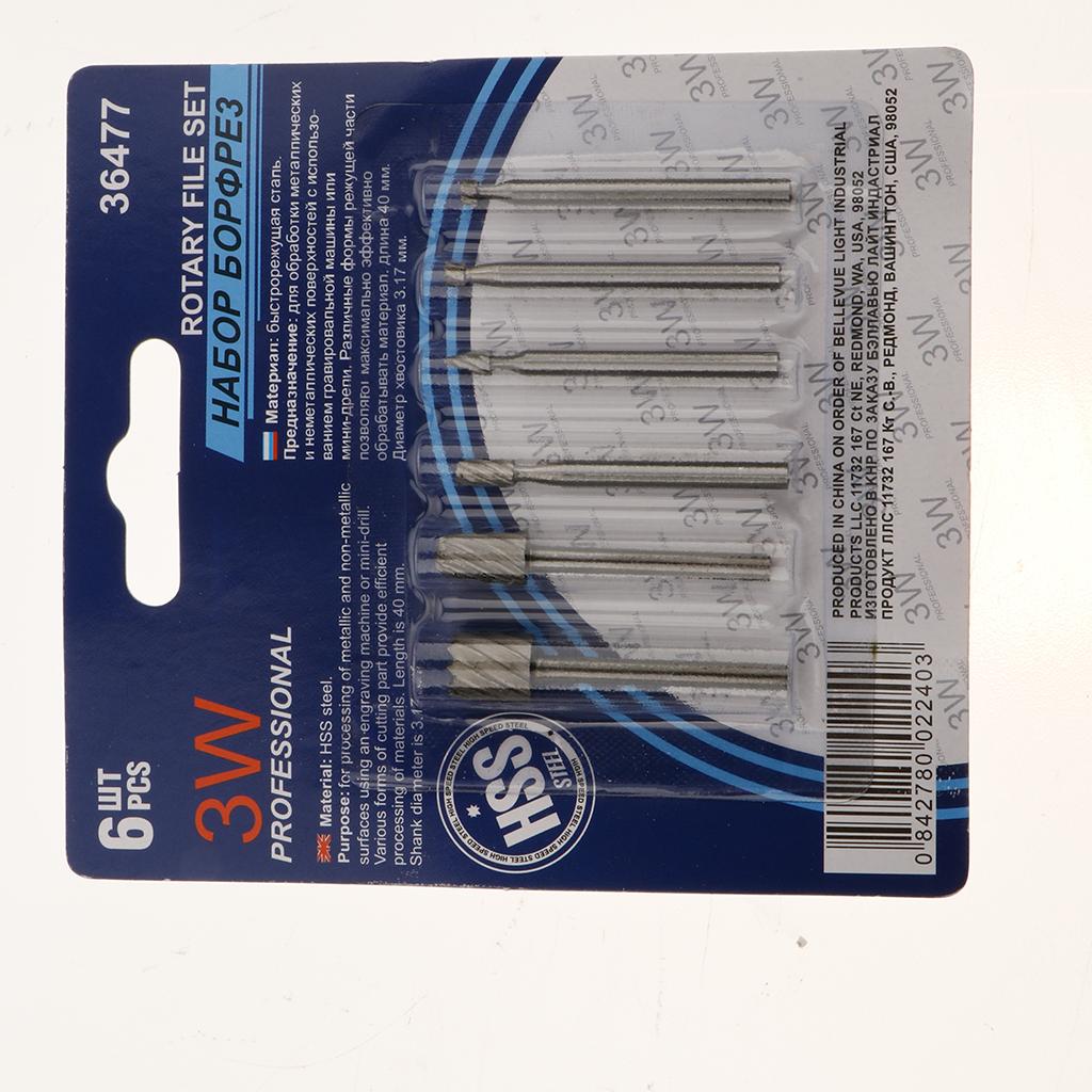 6pcs/Set Stainless Steel Assorted Diamond Coated Burrs Grinding Carving Tool 3.17mm Working Wholesale Kit - Aladdin Shoppers
