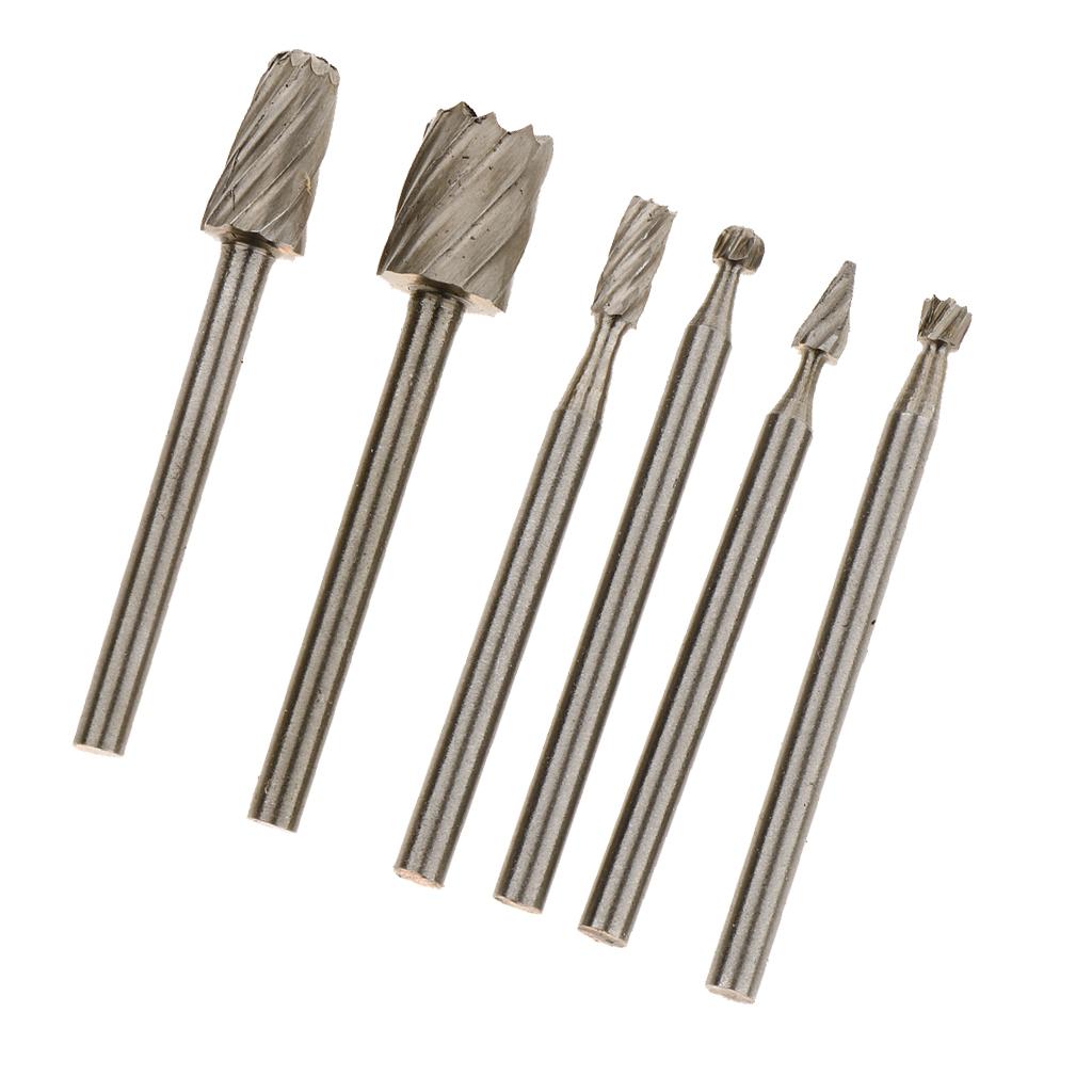 6pcs/Set Stainless Steel Assorted Diamond Coated Burrs Grinding Carving Tool 3.17mm Working Wholesale Kit - Aladdin Shoppers