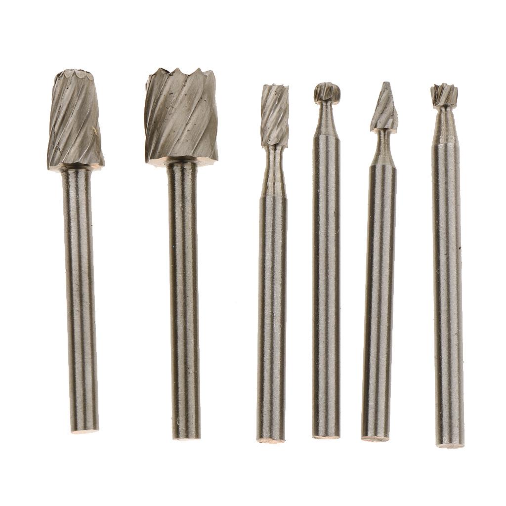 6pcs/Set Stainless Steel Assorted Diamond Coated Burrs Grinding Carving Tool 3.17mm Working Wholesale Kit - Aladdin Shoppers